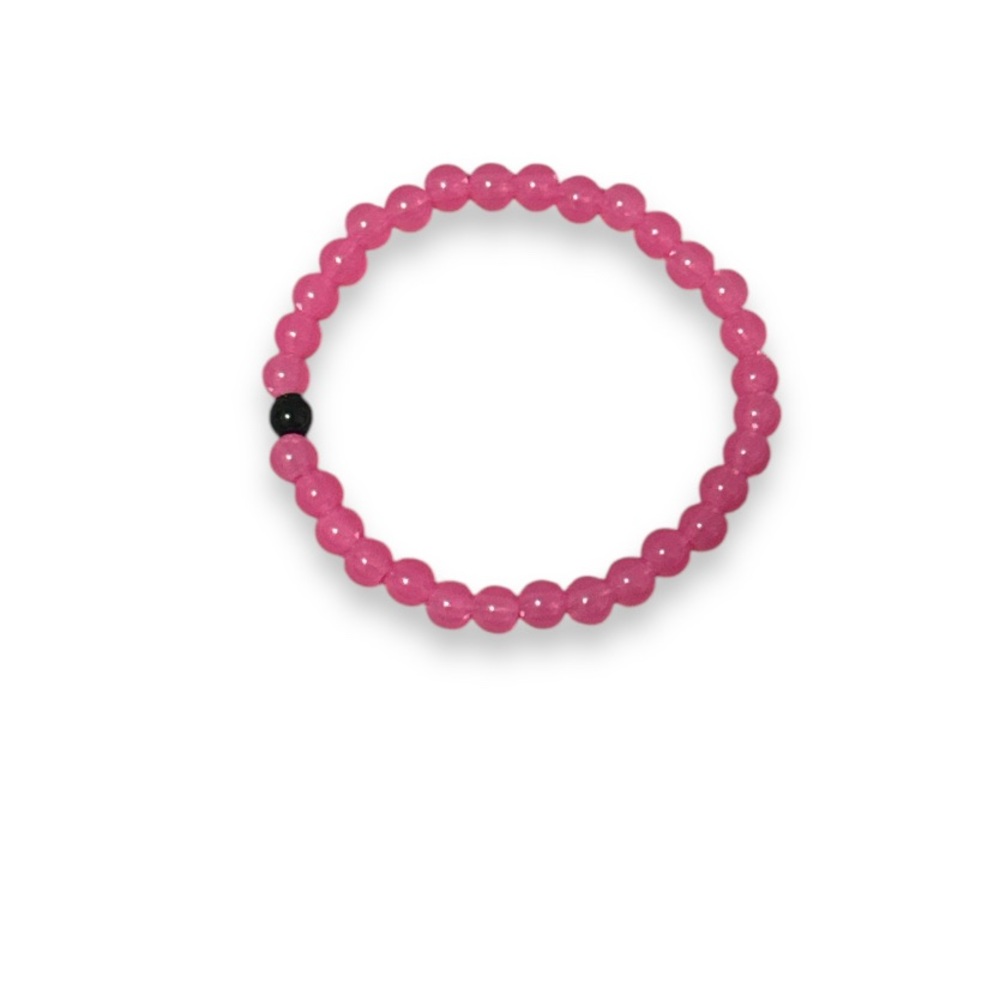 3 FOR $20 HANDCRAFTED Pink & Black Glass Beaded Bracelet